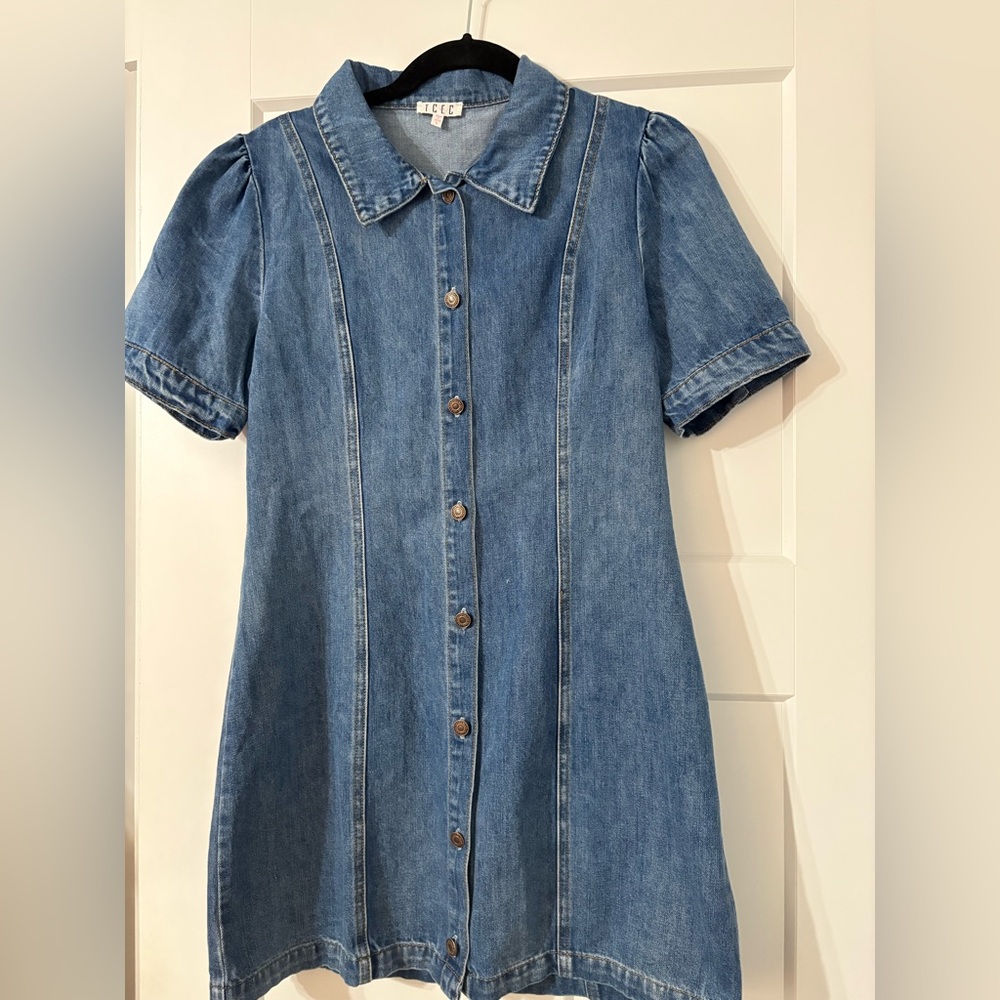 TCEC Blue Denim Button-Up Dress